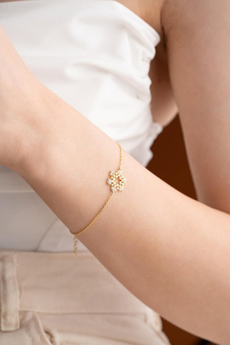 Heliophilia Silver Pulsera de Plata de Ley 925 con Recubrimiento de Oro y Circón